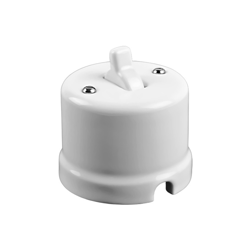 Elhard - Ceramic Retro Single-Pole Toggle Switch No. 1, White
