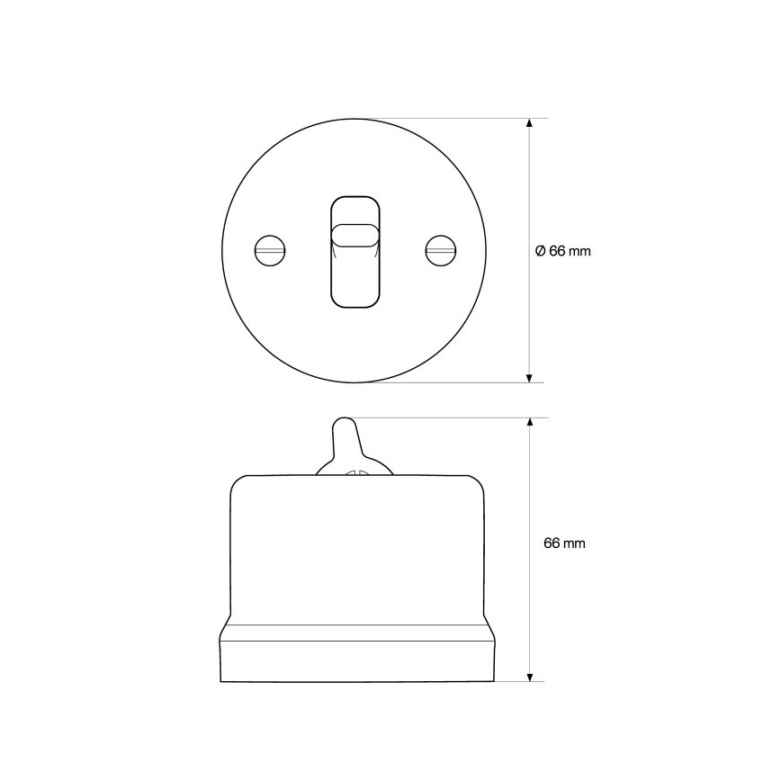 Elhard - Ceramic Retro Single-Pole Toggle Switch No. 1, White