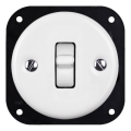 Elhard - Ceramic Retro Single-Pole Toggle Switch with Lever, Frameless, No. 1, White