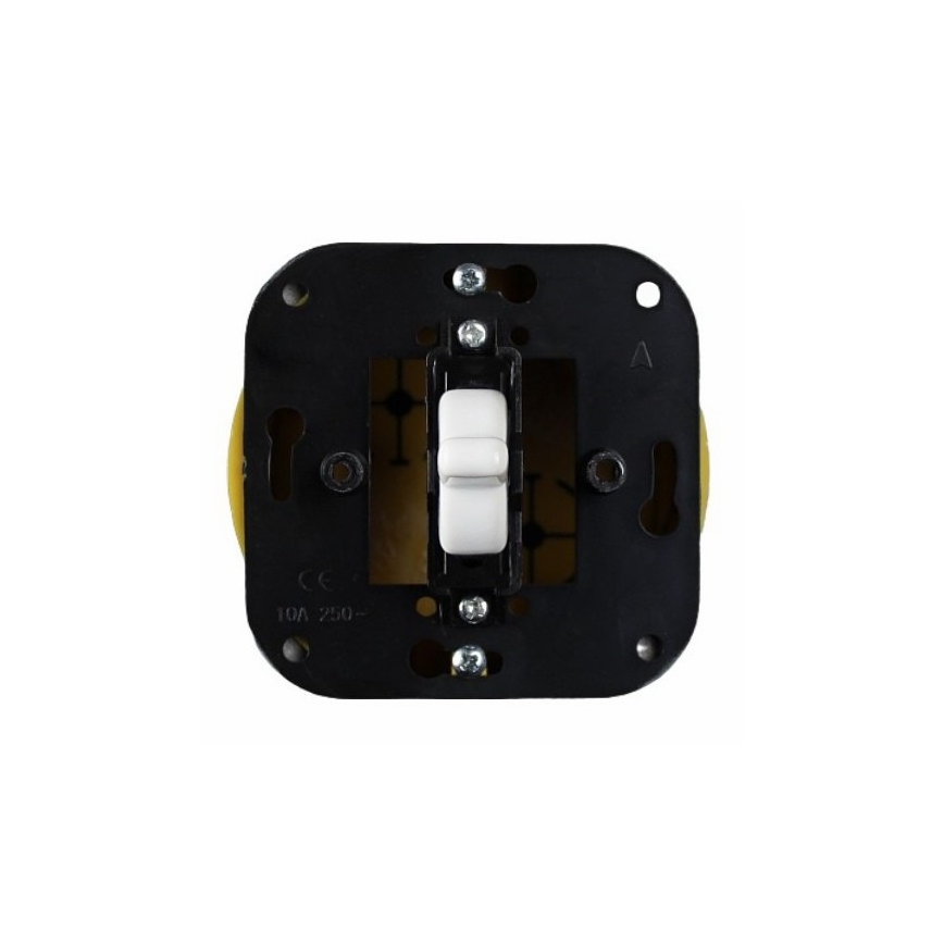 Elhard - Ceramic Retro Single-Pole Toggle Switch with Lever, Frameless, No. 1, White