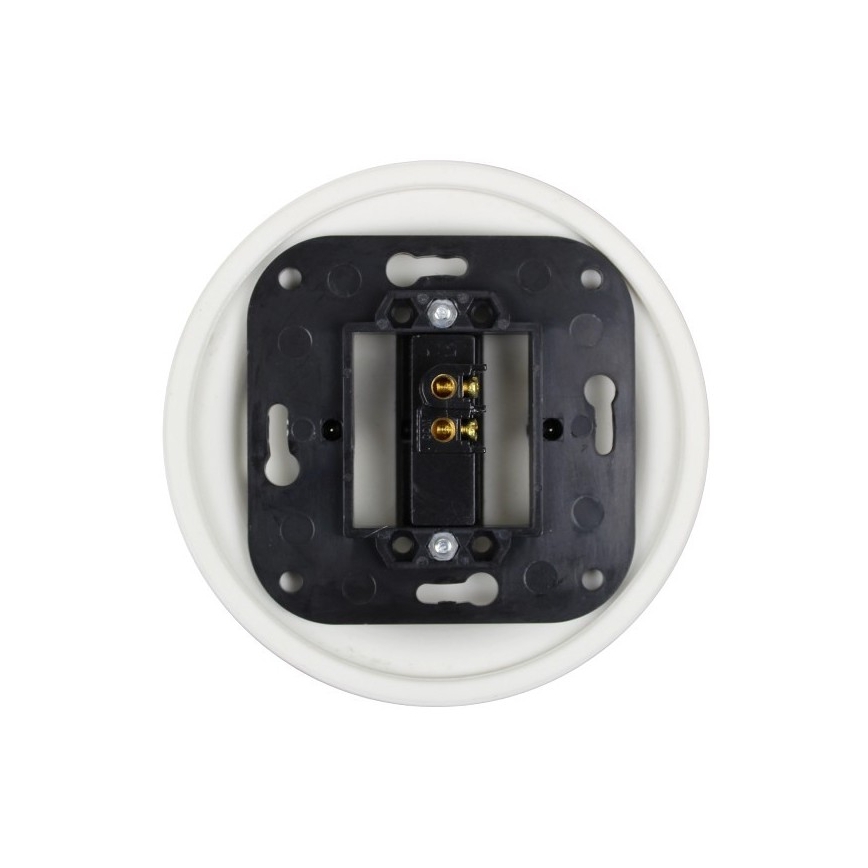 Elhard - Ceramic Retro Single-Pole Toggle Switch with Lever, Frameless, No. 1, White