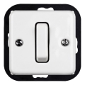 Elhard - Ceramic retro single push button without frame No. 1/0 white