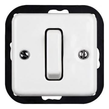 Elhard - Ceramic retro single push button without frame No. 1/0 white