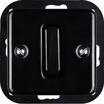 Elhard - Ceramic Retro Single Switch, Frameless, No. 1, Black