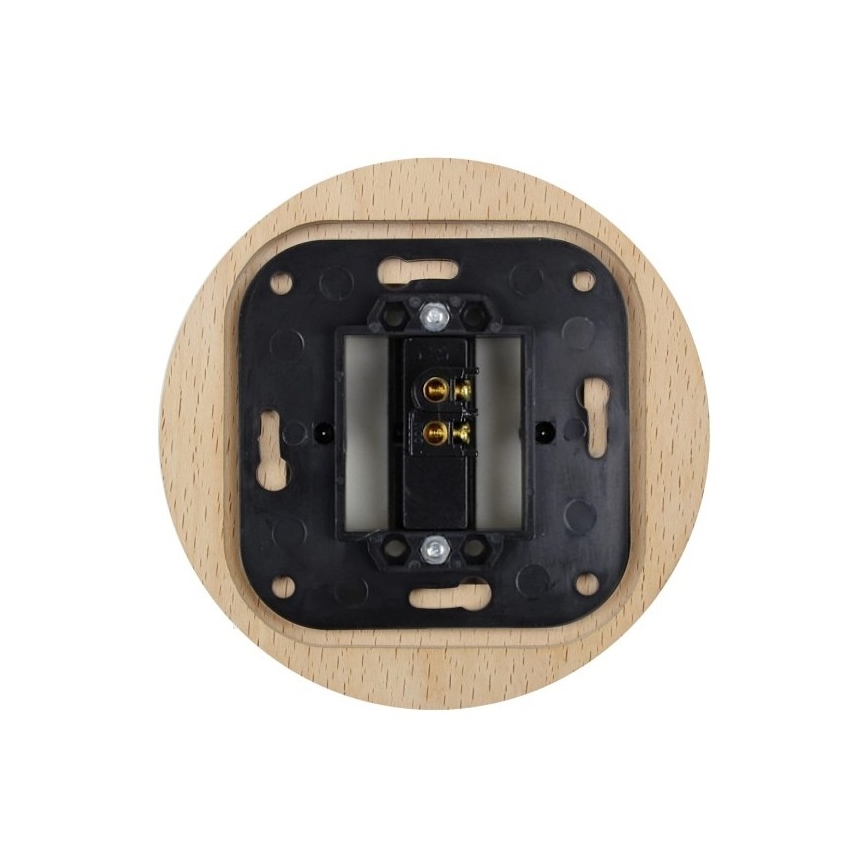 Elhard - Ceramic retro single switch with frame č. 1 black/light wood
