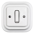 Elhard - Ceramic Retro Staircase Light Switch with Frame No. 6, White