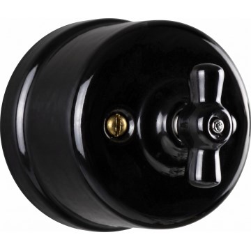 Elhard - Ceramic Retro Staircase Rotary Switch No. 6, Black