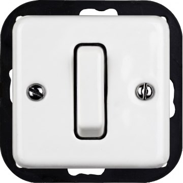 Elhard - Ceramic retro staircase switch, frameless, No. 6, white