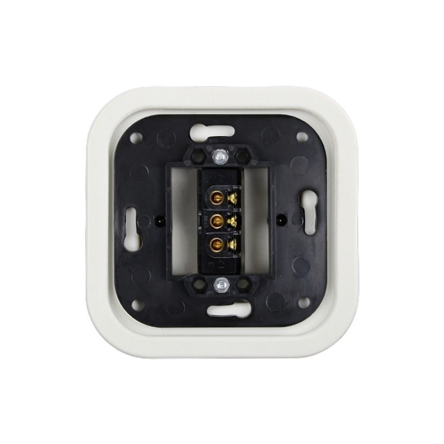 Elhard - Ceramic retro staircase switch, frameless, No. 6, white