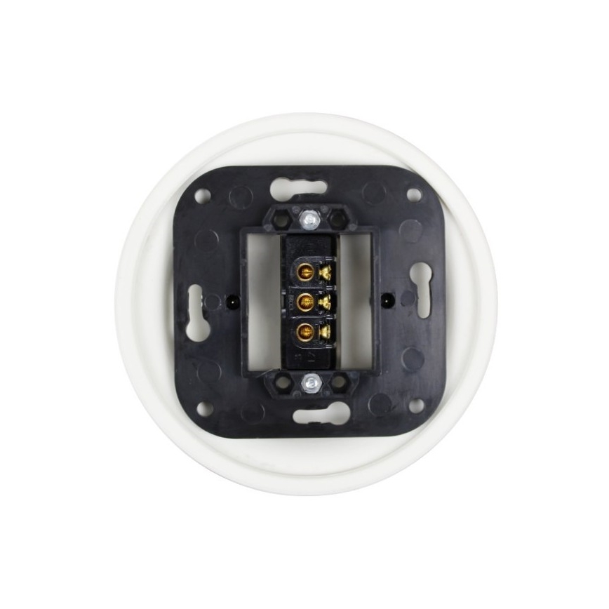 Elhard - Ceramic Retro Staircase Toggle Switch, Frameless, No. 6, White