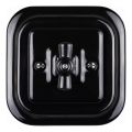 Elhard - Ceramic retro-style rotary four-way switch with frame No. 7, black