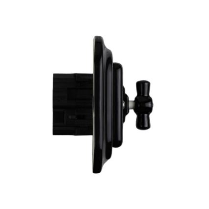 Elhard - Ceramic retro-style rotary four-way switch with frame No. 7, black