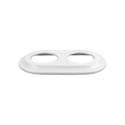 Elhard - Ceramic retro switch No. 1 and 230V socket with SCHUKO frame white