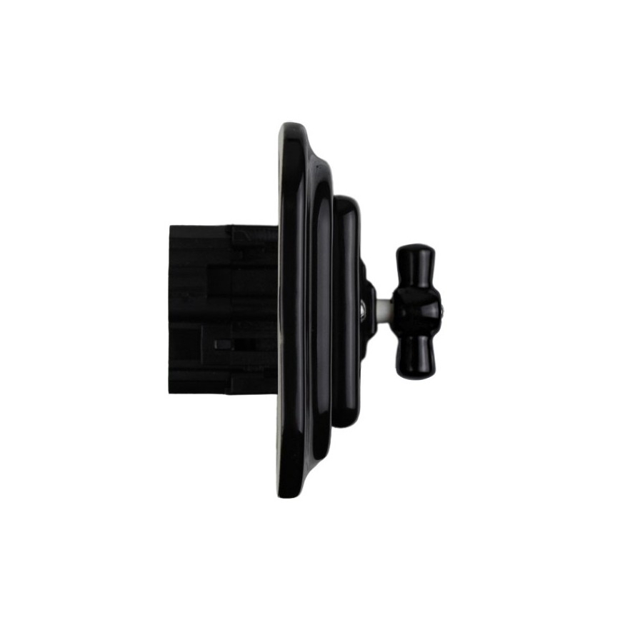 Elhard - Ceramic retro switch with frame č. 1/0 black