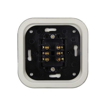 Elhard - Ceramic Retro Two-Gang Staircase Light Switch, Frameless, No. 6+6, Black