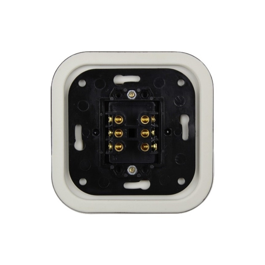 Elhard - Ceramic Retro Two-Gang Staircase Light Switch, Frameless, No. 6+6, Black