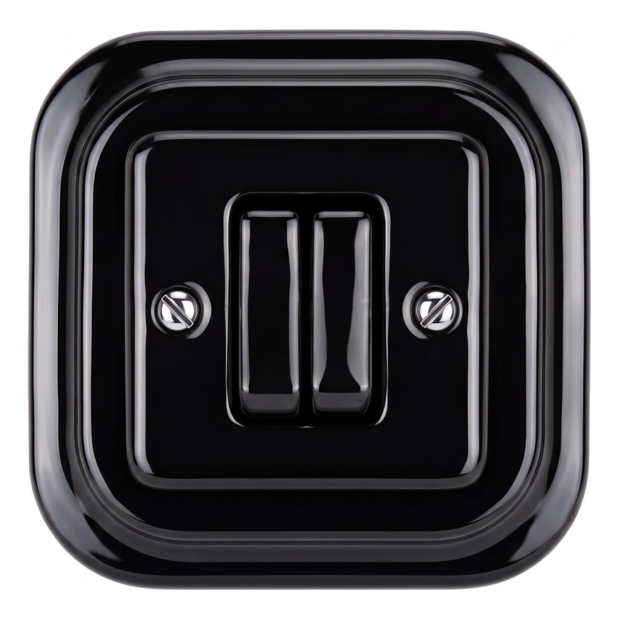 Elhard - Ceramic Retro Venetian Blind Controller with Frame, Black