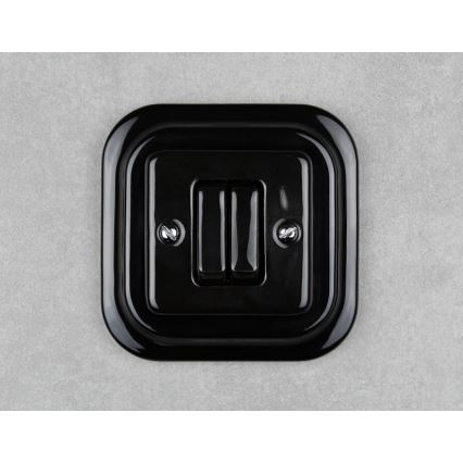 Elhard - Ceramic Retro Venetian Blind Controller with Frame, Black