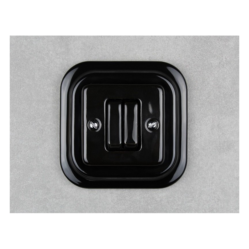 Elhard - Ceramic Retro Venetian Blind Controller with Frame, Black