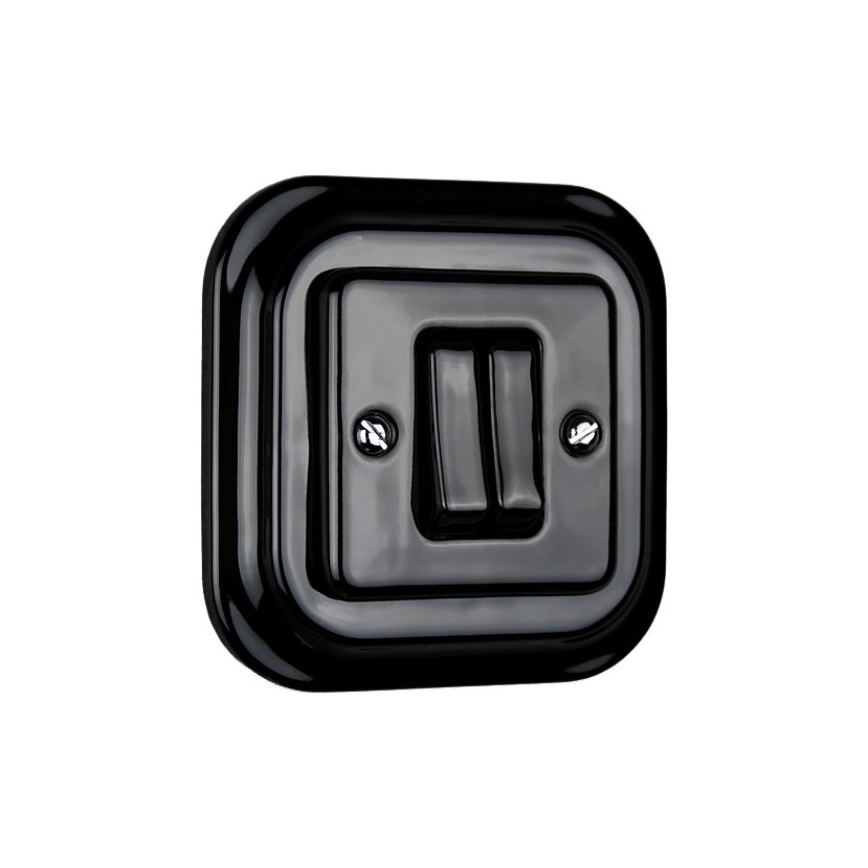 Elhard - Ceramic Retro Venetian Blind Controller with Frame, Black