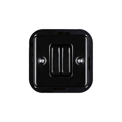Elhard - Ceramic Retro Venetian Blind Controller with Frame, Black
