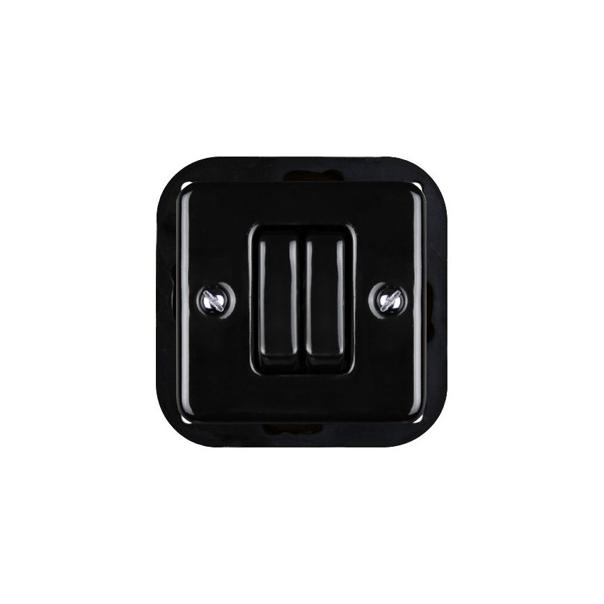 Elhard - Ceramic Retro Venetian Blind Controller with Frame, Black
