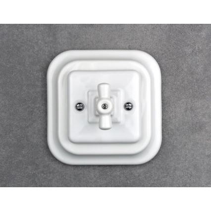 Elhard - Ceramic Retro Venetian Blind Controller with Frame, White