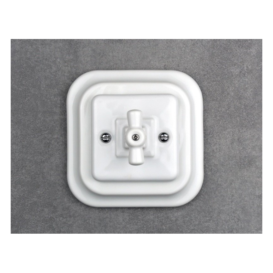 Elhard - Ceramic Retro Venetian Blind Controller with Frame, White