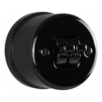 Elhard - Ceramic Retro Wall-Mounted Toggle Switch No. 5, Black
