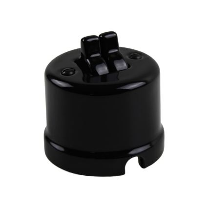 Elhard - Ceramic Retro Wall-Mounted Toggle Switch No. 5, Black