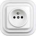 Elhard - Ceramic Retro Wall Outlet with Frame, 230V, White