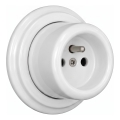 Elhard - Ceramic retro wall outlet with frame, 230V, white