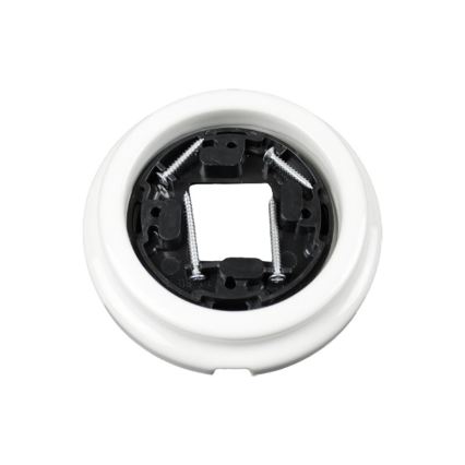 Elhard - Ceramic retro wall outlet with frame, 230V, white