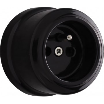 Elhard - Ceramic Retro Wall Socket 230V, Black