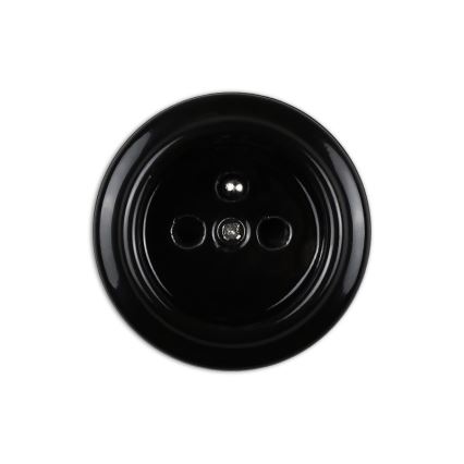Elhard - Ceramic Retro Wall Socket 230V, Black