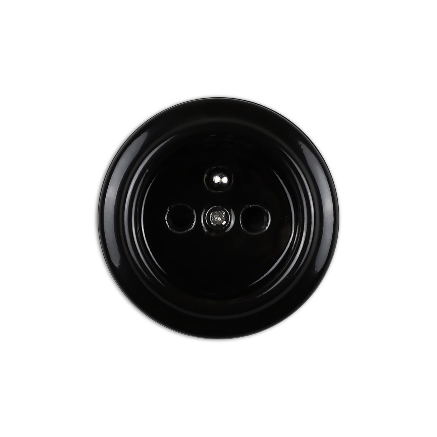 Elhard - Ceramic Retro Wall Socket 230V, Black