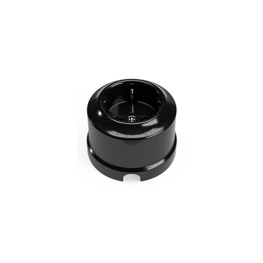Elhard - Ceramic Retro Wall Socket 230V, Black
