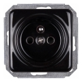 Elhard - Ceramic Retro Wall Socket, Frameless, 230 V, Black