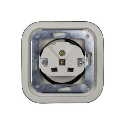 Elhard - Ceramic Retro Wall Socket, Frameless, 230 V, Black