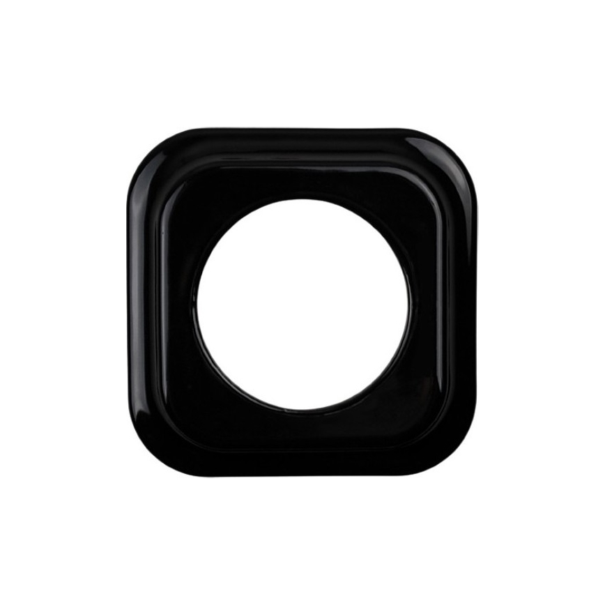 Elhard - Ceramic Retro Wall Socket with Frame, 230V, Black
