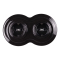 Elhard - Double ceramic retro household SCHUKO socket with frame 230V black