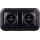 Elhard - Double ceramic retro household wall socket with frame, 230V, black