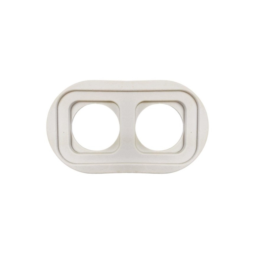 Elhard - Double ceramic retro SCHUKO socket with frame, 230V, black