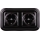 Elhard - Double Ceramic Retro SCHUKO Wall Socket with Frame, 230V, Black