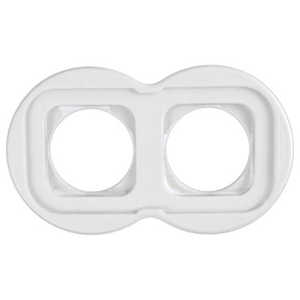 Elhard - Double ceramic retro-style wall outlet with frame, 230V, white