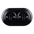 Elhard - Double ceramic retro switch with frame č. 1 black