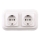 Elhard - Double Ceramic Retro Wall Socket (SCHUKO) with Frame, 230V, White