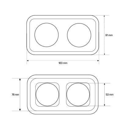 Elhard - Double Ceramic Retro Wall Socket (SCHUKO) with Frame, 230V, White