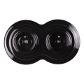 Elhard - Double ceramic retro wall socket with frame 230V black