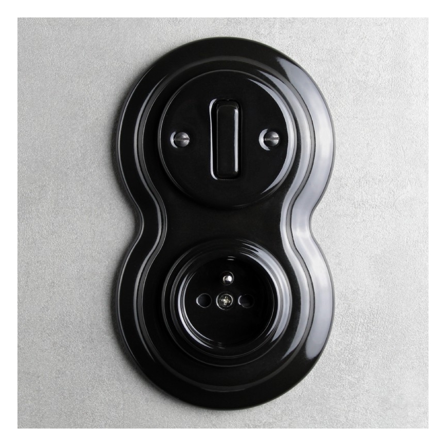 Elhard - Double Retro Ceramic Frame, Black